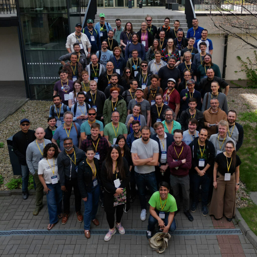 Group photo of the 2023 Linux App Summit attendees